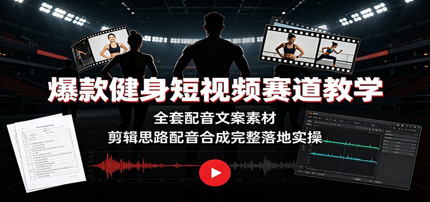 爆款健身短视频赛道教学:全套配音文案素材,剪辑思路配音合成完整落地实操采购|汽车产业|汽车配件|机加工企业家交流社群中心