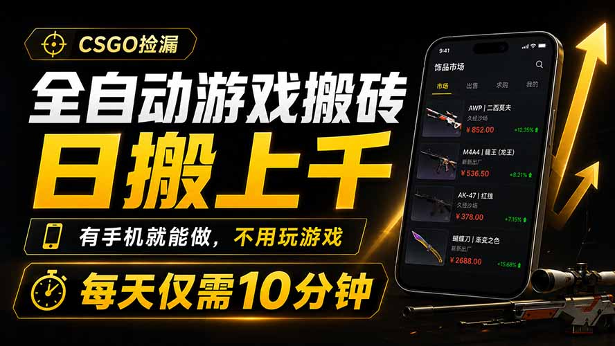 全自动游戏搬砖，日搬上千，有手机就能做，不用玩游戏，每天仅需10分钟采购|汽车产业|汽车配件|机加工企业家交流社群中心