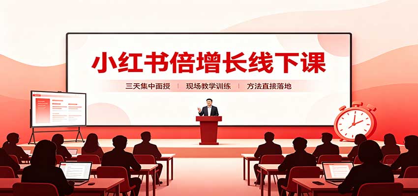 小红书倍增长线下课:三天集中面授,拆解选品、素材制作与起号全链路采购|汽车产业|汽车配件|机加工企业家交流社群中心