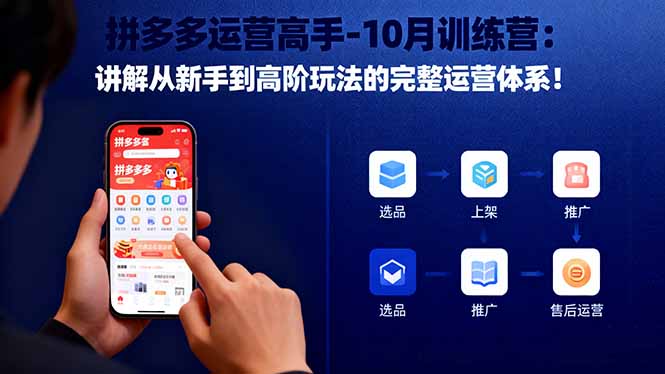 拼多多运营高手-10月训练营：讲解从新手到高阶玩法的完整运营体系！采购|汽车产业|汽车配件|机加工蚂蚁智酷企业交流社群中心