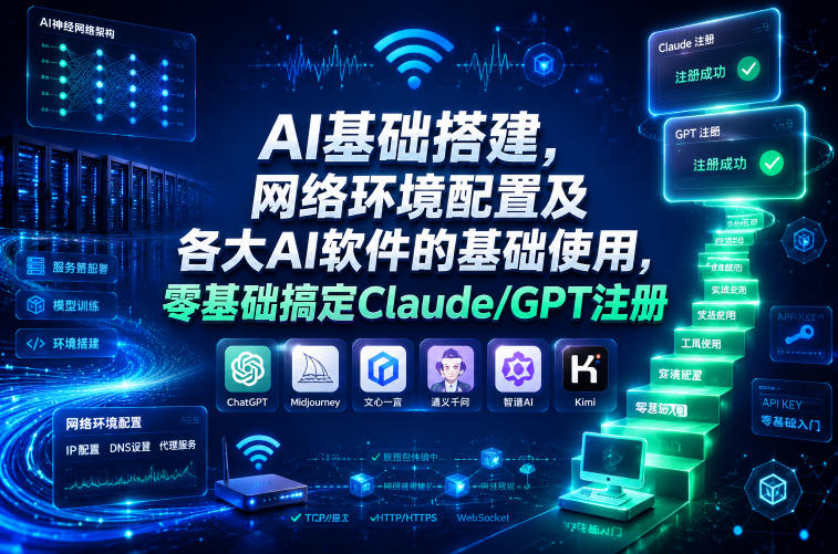 AI基础搭建，网络环境配置及各大AI软件的基础使用，零基础搞定Claude/GPT注册采购|汽车产业|汽车配件|机加工企业家交流社群中心