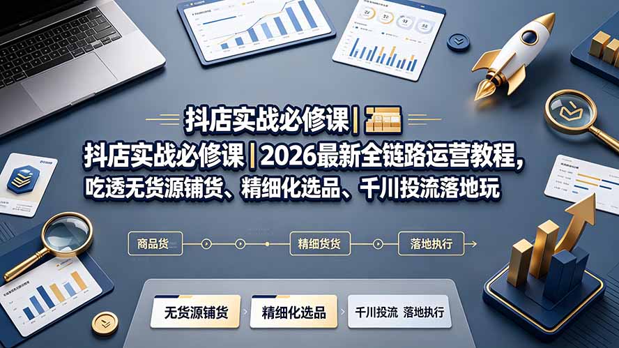 抖店实战必修课｜2026最新全链路运营教程，吃透无货源铺货、精细化选品、千川投流落地玩法采购|汽车产业|汽车配件|机加工企业家交流社群中心