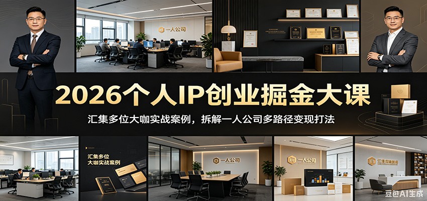 2026个人IP创业掘金大课：汇集多位大咖实战案例，拆解一人公司多路径变现打法采购|汽车产业|汽车配件|机加工企业家交流社群中心