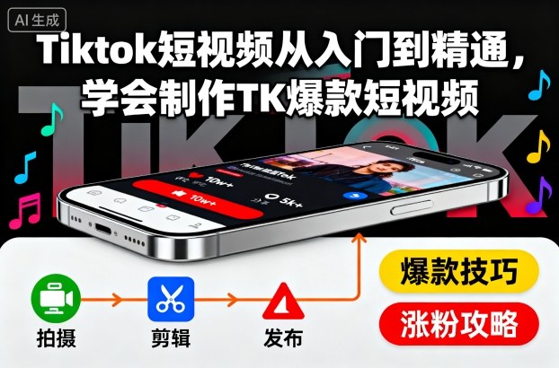 Tiktok短视频从入门到精通,学会制作TK爆款短视频采购|汽车产业|汽车配件|机加工蚂蚁智酷企业交流社群中心