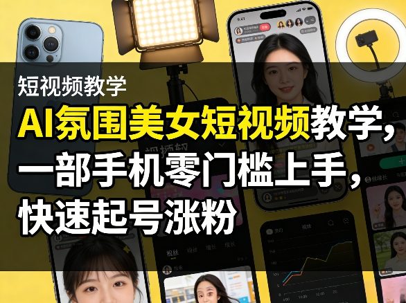 AI氛围美女短视频教学，一部手机零门槛上手，快速起号涨粉采购|汽车产业|汽车配件|机加工企业家交流社群中心