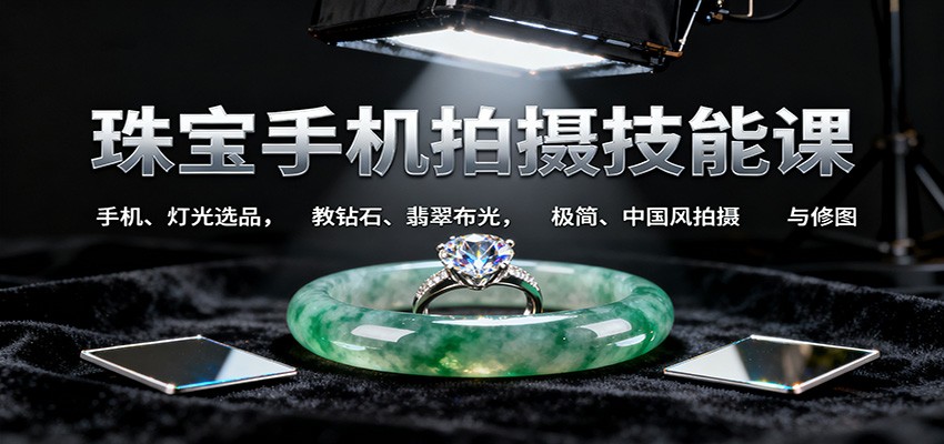 珠宝手机拍摄技能课:手机、 灯光选品，教钻石、翡翠布光，极简、中国风拍摄与修图采购|汽车产业|汽车配件|机加工蚂蚁智酷企业交流社群中心