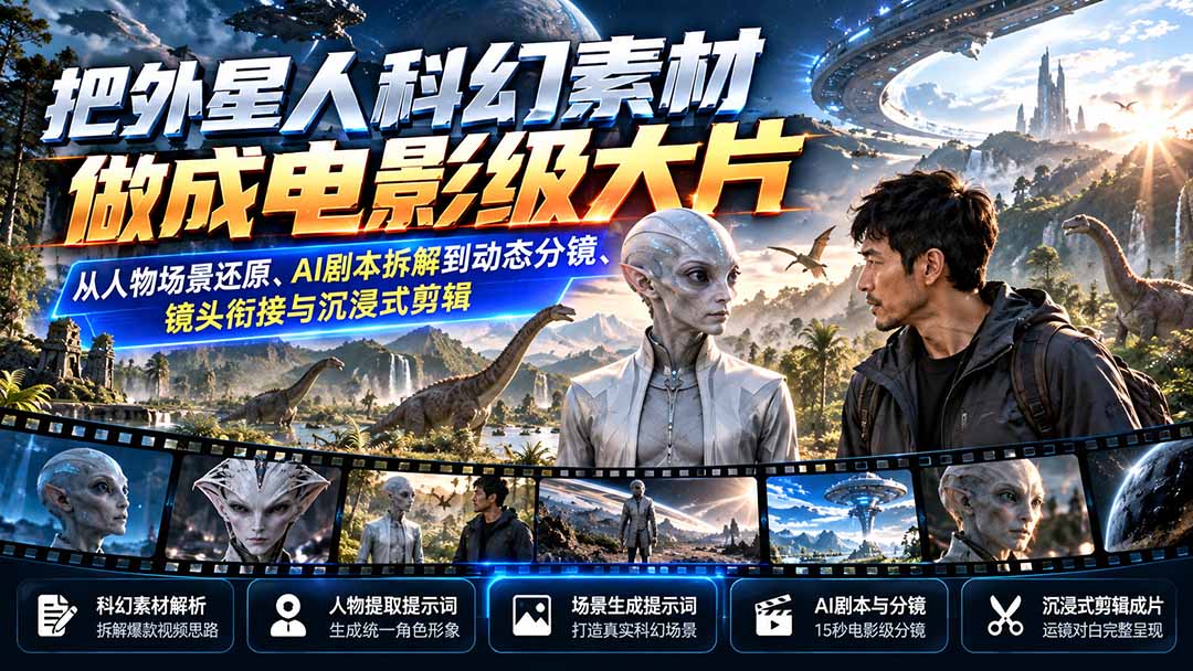 把外星人科幻素材做成电影级大片：从人物场景还原、AI剧本拆解到动态分镜、镜头衔接与沉浸式剪辑采购|汽车产业|汽车配件|机加工企业家交流社群中心