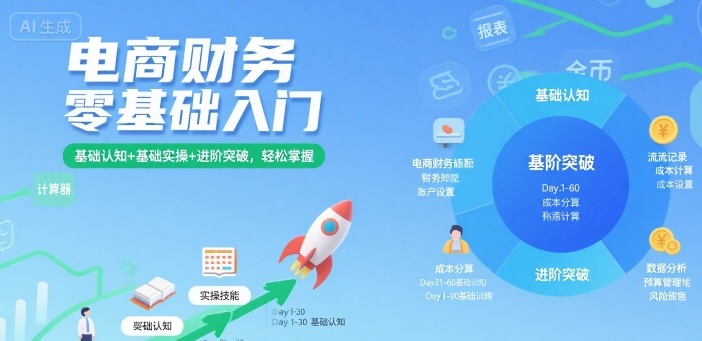 电商财务零基础入门,基础认知+基础实操+进阶突破,轻松掌握采购|汽车产业|汽车配件|机加工蚂蚁智酷企业交流社群中心