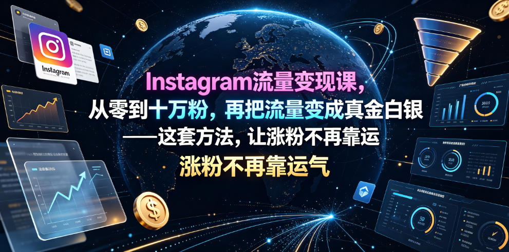 Instagram流量变现课，从零到十万粉，再把流量变成真金白银——这套方法，让涨粉不再靠运气【原创双语字幕】采购|汽车产业|汽车配件|机加工企业家交流社群中心