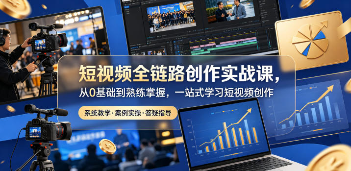 短视频全链路创作实战课，从0基础到熟练掌握，一站式学习短视频创作采购|汽车产业|汽车配件|机加工企业家交流社群中心