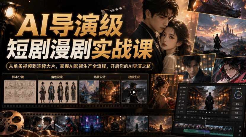 AI导演级短剧漫剧实战课,从单条视频到连续大片,掌握AI影视生产全流程,开启你的AI导演之路!采购|汽车产业|汽车配件|机加工企业家交流社群中心
