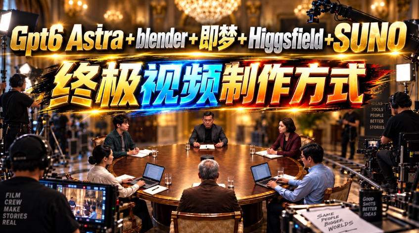 GPT-6 Astra+Blender+即梦+Higgsfield+Suno=终极视频制作方式！采购|汽车产业|汽车配件|机加工企业家交流社群中心