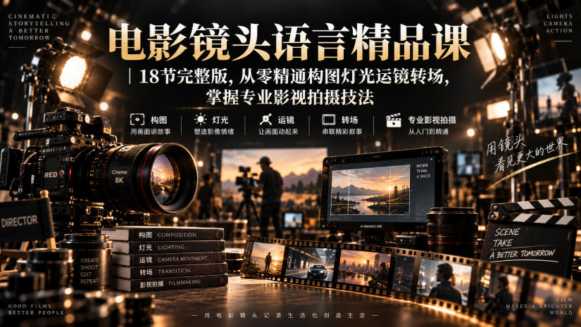 电影镜头语言精品课｜18节完整版，从零精通构图灯光运镜转场，掌握专业影视拍摄技法采购|汽车产业|汽车配件|机加工企业家交流社群中心