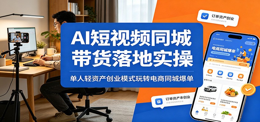 AI短视频同城带货落地实操：单人轻资产创业模式玩转电商同城爆单采购|汽车产业|汽车配件|机加工企业家交流社群中心