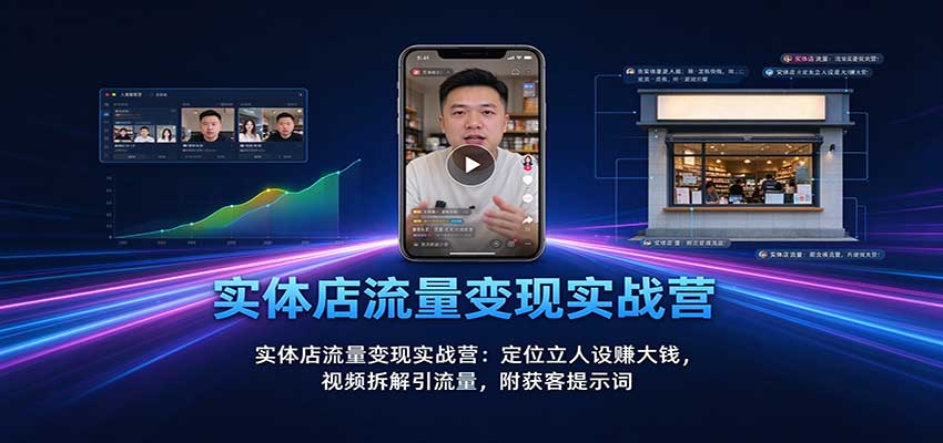 实体店流量变现实战营:定位立人设赚大钱,视频拆解引流量,附获客提示词采购|汽车产业|汽车配件|机加工企业家交流社群中心