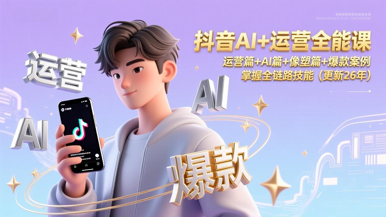抖音AI+运营全能课，运营篇+AI篇+像塑篇+爆款案例，掌握全链路技能(更新26年采购|汽车产业|汽车配件|机加工蚂蚁智酷企业交流社群中心
