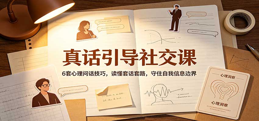 真话引导社交课：6套心理问话技巧，读懂套话套路，守住自我信息边界采购|汽车产业|汽车配件|机加工企业家交流社群中心