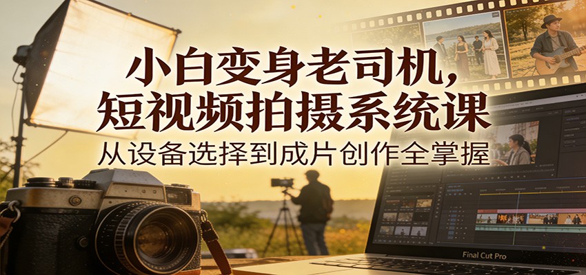 小白变身老司机，短视频拍摄系统课，从设备选择到成片创作全掌握采购|汽车产业|汽车配件|机加工蚂蚁智酷企业交流社群中心