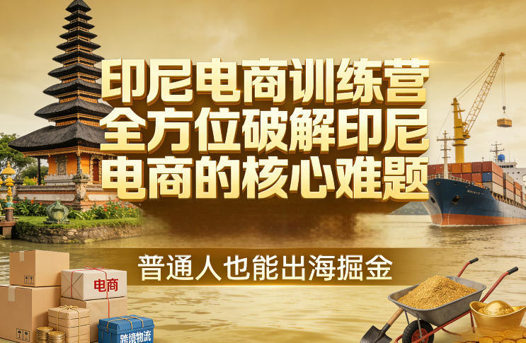 印尼电商训练营，全方位破解印尼电商的核心难题，普通人也能出海掘金采购|汽车产业|汽车配件|机加工蚂蚁智酷企业交流社群中心