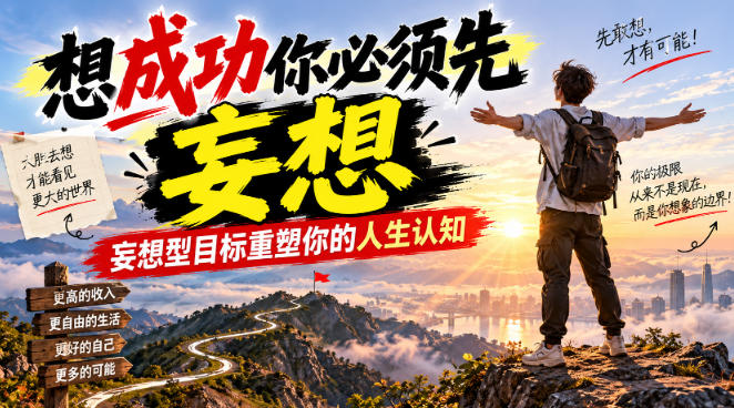 付费文章：想成功你必须先妄想，妄想型目标重塑你的人生认知采购|汽车产业|汽车配件|机加工企业家交流社群中心