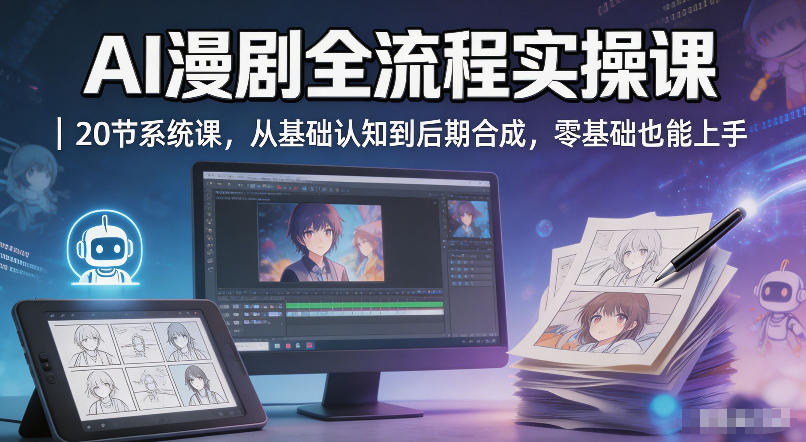AI漫剧全流程实操课｜20节系统课，从基础认知到后期合成，零基础也能上手采购|汽车产业|汽车配件|机加工企业家交流社群中心