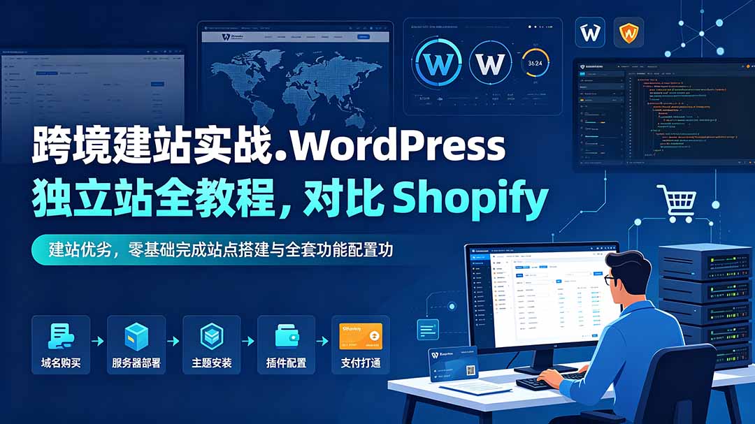 跨境建站实战:WordPress 独立站全教程,对比 Shopify 建站优劣,零基础完成站点搭建与全套功能配置采购|汽车产业|汽车配件|机加工企业家交流社群中心