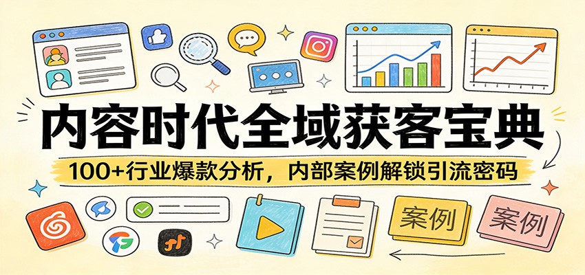 内容时代全域获客宝典：100+行业爆款分析，内部案例解锁引流密码采购|汽车产业|汽车配件|机加工企业家交流社群中心