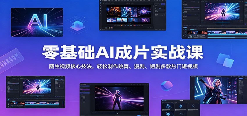 零基础AI成片实战课：图生视频核心技法，轻松制作跳舞、漫剧、短剧多款热门短视频采购|汽车产业|汽车配件|机加工企业家交流社群中心