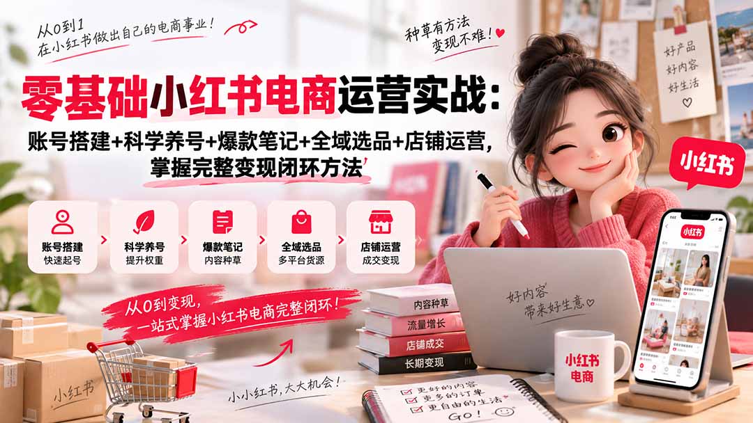 零基础小红书电商运营实战:账号搭建+科学养号+爆款笔记+全域选品+店铺运营,掌握完整变现闭环方法采购|汽车产业|汽车配件|机加工企业家交流社群中心