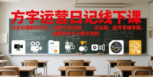 方宇运营日记线下课,包含剪辑制作技巧、拍摄引导过程、起号思维导图、选题等多个教学资料采购|汽车产业|汽车配件|机加工蚂蚁智酷企业交流社群中心