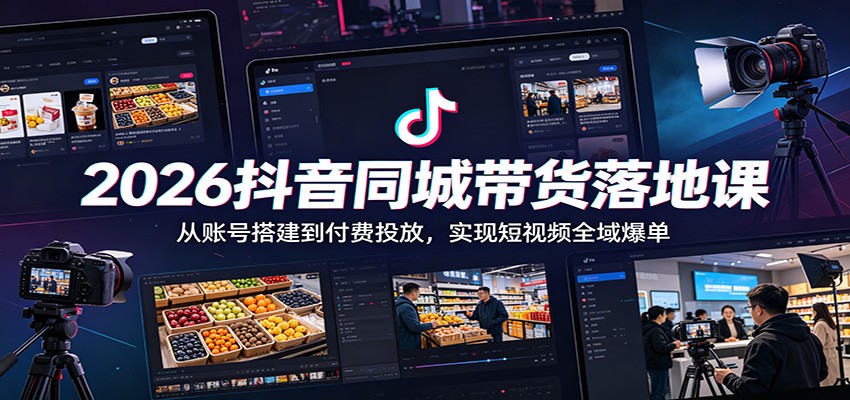 2026抖音同城带货落地课：从账号搭建到付费投放，实现短视频全域爆单采购|汽车产业|汽车配件|机加工企业家交流社群中心