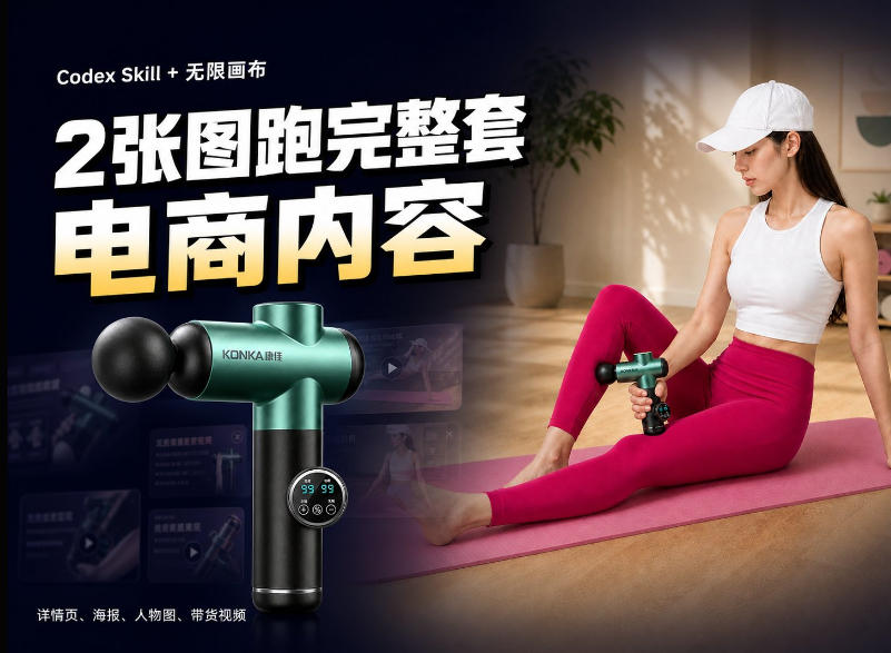 Codex+Skill+无限画布:两张图跑出一整套电商内容采购|汽车产业|汽车配件|机加工企业家交流社群中心
