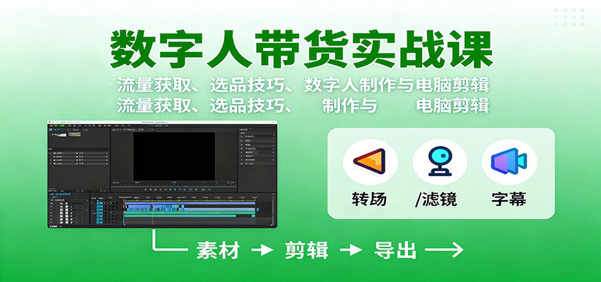 数字人变现实战课：流量获取、选品技巧、数字人制作与电脑剪辑采购|汽车产业|汽车配件|机加工蚂蚁智酷企业交流社群中心
