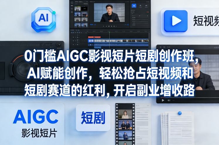 0门槛AIGC影视短片短剧创作班，AI赋能创作，轻松抢占短视频和短剧赛道的红利，开启副业增收路采购|汽车产业|汽车配件|机加工蚂蚁智酷企业交流社群中心