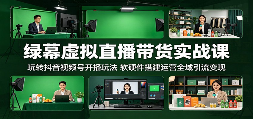 绿幕虚拟直播带货实战课：玩转抖音视频号开播玩法，软硬件搭建运营全域引流变现采购|汽车产业|汽车配件|机加工企业家交流社群中心