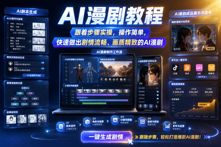 AI漫剧教程,跟着步骤实操,操作简单,快速做出剧情流畅、画质精致的AI漫剧采购|汽车产业|汽车配件|机加工企业家交流社群中心