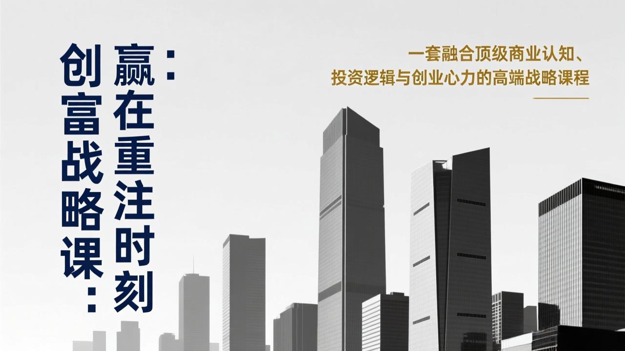 《创富战略课：赢在重注时刻》一套融合顶级商业认知、投资逻辑与创业心力的高端战略课程采购|汽车产业|汽车配件|机加工蚂蚁智酷企业交流社群中心