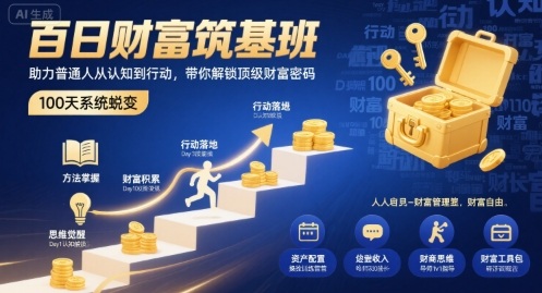 百日财富筑基班,助力普通人从认知到行动,带你解锁顶级财富密码采购|汽车产业|汽车配件|机加工蚂蚁智酷企业交流社群中心
