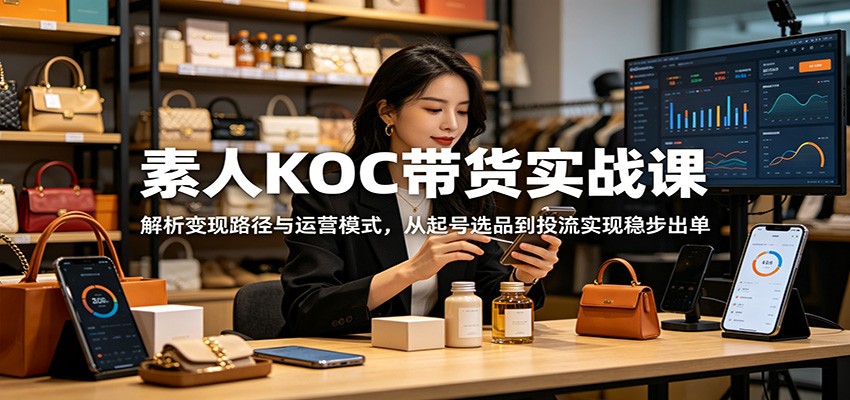 素人KOC带货实战课：解析变现路径与运营模式，从起号选品到投流实现稳步出单采购|汽车产业|汽车配件|机加工企业家交流社群中心