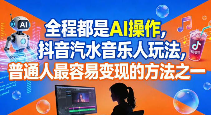 全程都是AI操作，抖音汽水音乐人玩法，普通人最容易变现的方法之一采购|汽车产业|汽车配件|机加工蚂蚁智酷企业交流社群中心