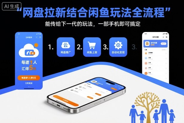 网盘拉新结合闲鱼玩法全流程，能传给下一代的玩法，一部手机即可搞定(附入口渠道以及实操教程)采购|汽车产业|汽车配件|机加工蚂蚁智酷企业交流社群中心
