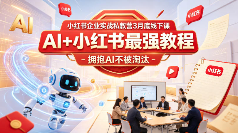 小红书企业实战私教营3月底线下课，AI+小红书最强教程，拥抱AI不被淘汰采购|汽车产业|汽车配件|机加工企业家交流社群中心