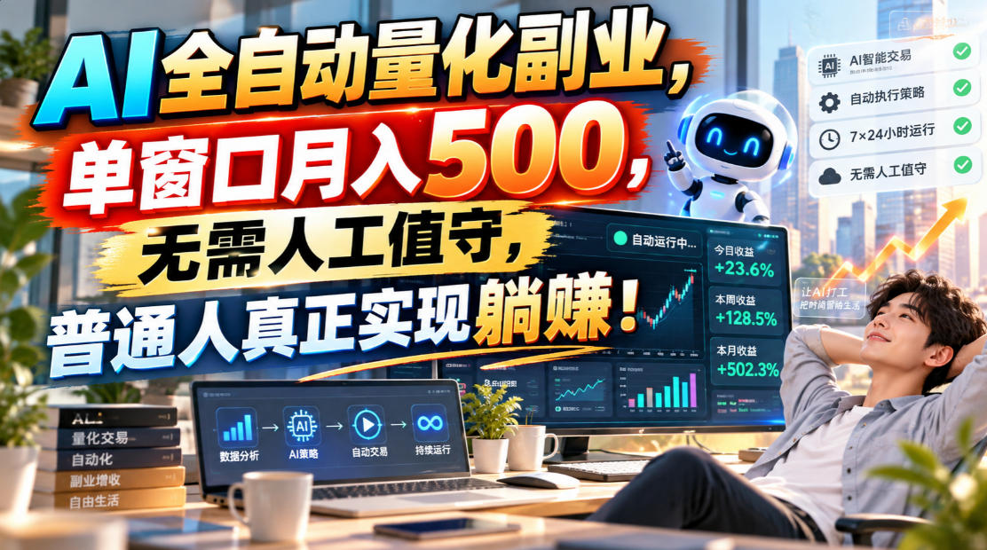 AI全自动量化副业，单窗口月入500，无需人工值守，普通人真正实现躺賺！采购|汽车产业|汽车配件|机加工企业家交流社群中心