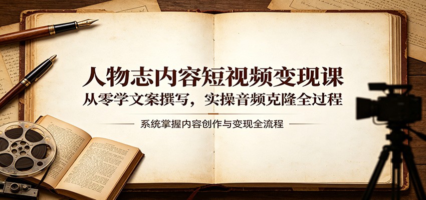 人物志内容短视频变现课：从零学文案撰写，实操音频克隆全过程采购|汽车产业|汽车配件|机加工企业家交流社群中心