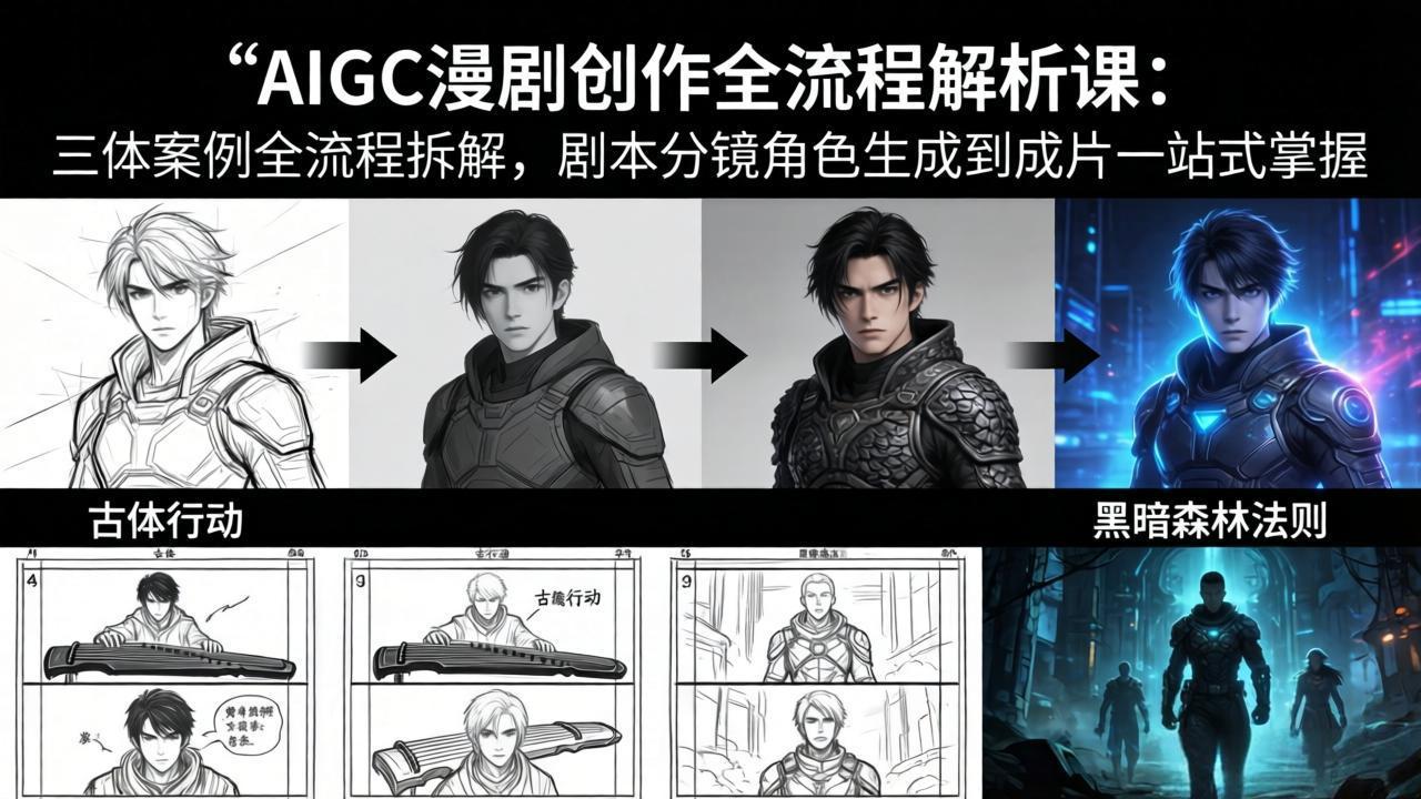 AIGC漫剧创作全流程解析课：三体案例全流程拆解，剧本分镜角色生成到成片一站式掌握采购|汽车产业|汽车配件|机加工企业家交流社群中心