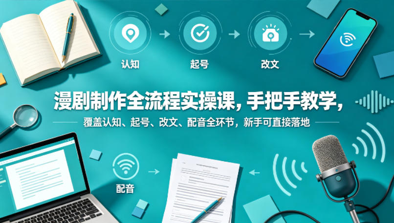 漫剧制作全流程实操课，手把手教学，覆盖认知、起号、改文、配音全环节，新手可直接落地采购|汽车产业|汽车配件|机加工企业家交流社群中心