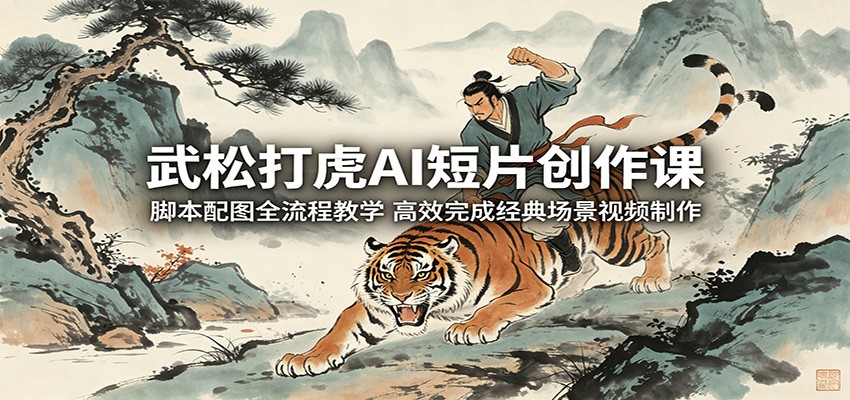 武松打虎AI短片创作课：脚本配图全流程教学，高效完成经典场景视频制作采购|汽车产业|汽车配件|机加工企业家交流社群中心