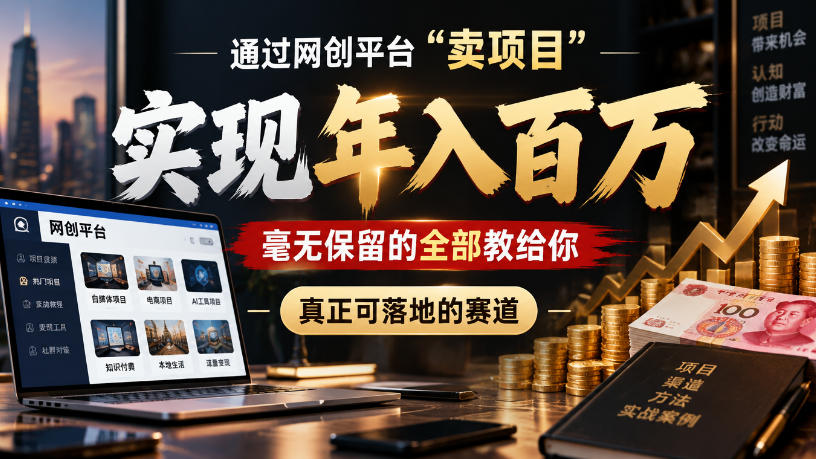 通过网创平台“卖项目”实现年入100w，毫无保留的全部教给你，真正可落地的赛道【揭秘】采购|汽车产业|汽车配件|机加工企业家交流社群中心