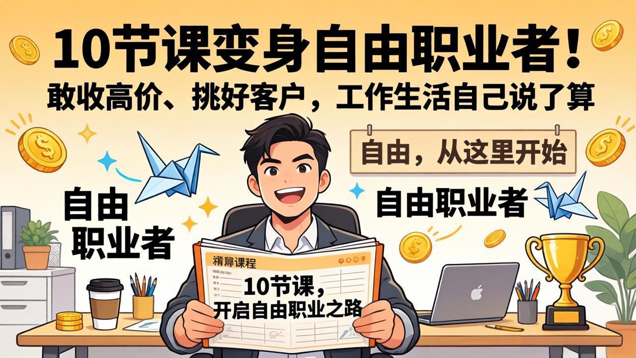 10 节课变身自由职业者！敢收高价、挑好客户，工作生活自己说了算采购|汽车产业|汽车配件|机加工企业家交流社群中心