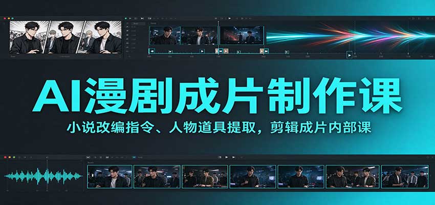 AI漫剧成片制作课:小说改编指令、人物道具提取,剪辑成片全流程采购|汽车产业|汽车配件|机加工企业家交流社群中心
